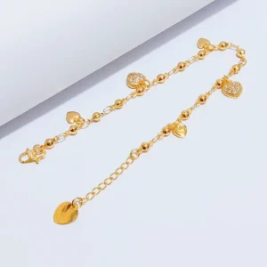 Gelang Tangan Rantai Gold - Gelang Juntai Simpel Gold Glossy Elegan