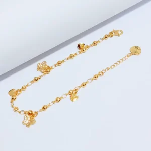 Gelang Wanita Rantai Simpel Gold Anti Karat - Cantik Pesta