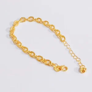 Gelang Wanita Rantai Simpel Gold Anti Karat - Gaya Kekinian