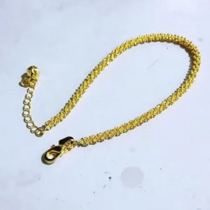 Gelang Wanita Rantai Simpel Gold Anti Karat - Cantik Pesta