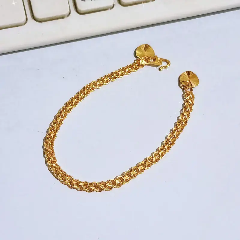 Gelang Wanita Rantai Simpel Gold Anti Karat - Fashion Viral - Gambar 2