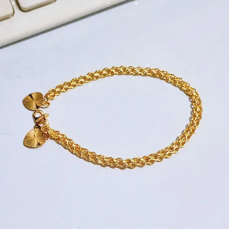 Gelang Wanita Rantai Simpel Gold Anti Karat - Fashion Viral - Gambar 3