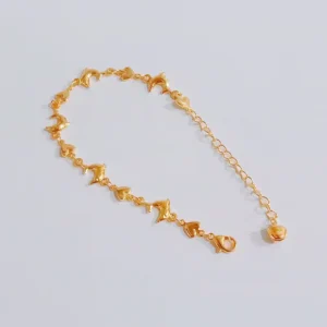 Gelang Wanita Rantai Simpel Gold Anti Karat - Gaya Kekinian