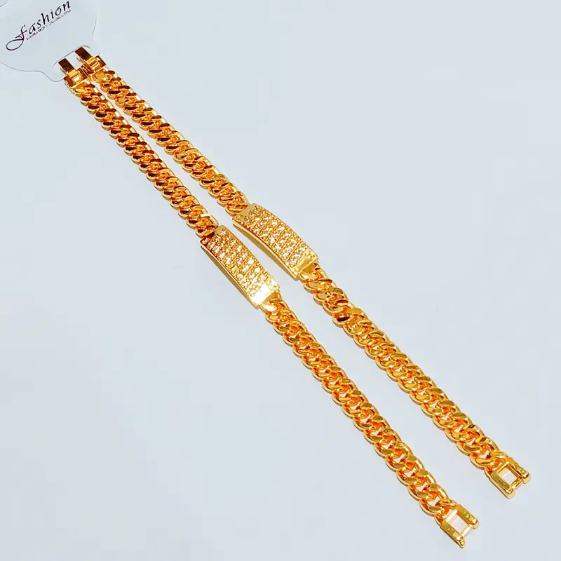 Gelang Tangan Rantai Gold - Gelang Kasual Simpel Gold Glossy - Image 3