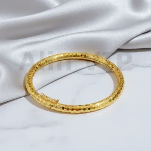 Gelang Bangle Gold Corak Kotak Ukir Alin VIP GLB034 realpict