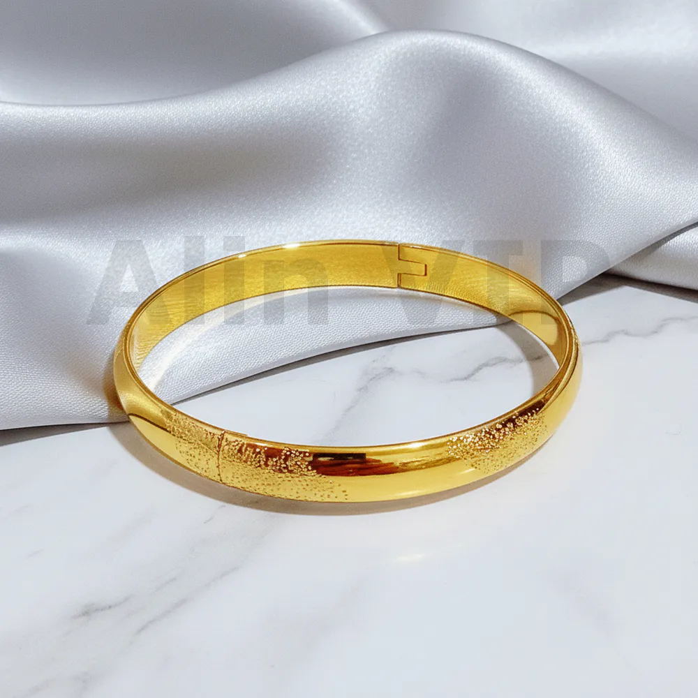 Gelang Bangle Gold Motif Pasir Buka Samping Alin VIP GLB035 realpict