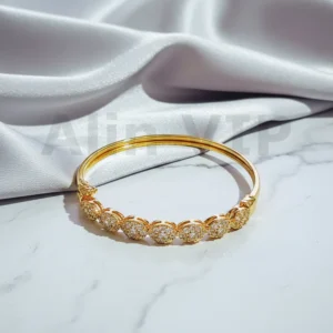 Gelang Bangle Gold Oval Jejer Permata Alin VIP GLB045 realpict