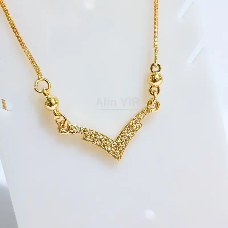 Kalung Gold Wanita Elegan Permata Cantik Anti Karat - Tampil Anggun Setiap Hari - Gambar 2