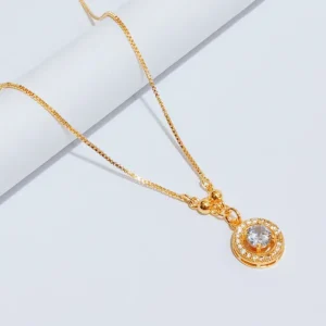 Kalung Koye Dewasa Permata Soliter Model Bulat - Keanggunan Bulat Permata Soliter yang Memukau