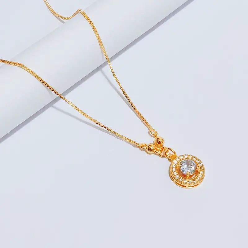 Kalung Koye Dewasa Permata Soliter Model Bulat - Keanggunan Bulat Permata Soliter yang Memukau - Gambar 4