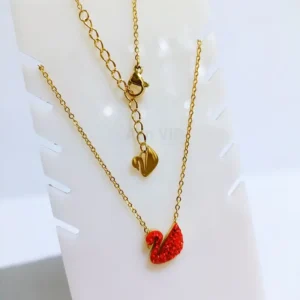 Kalung Wanita Gold Permata Zircon Elegan Anti Karat Non Alergi