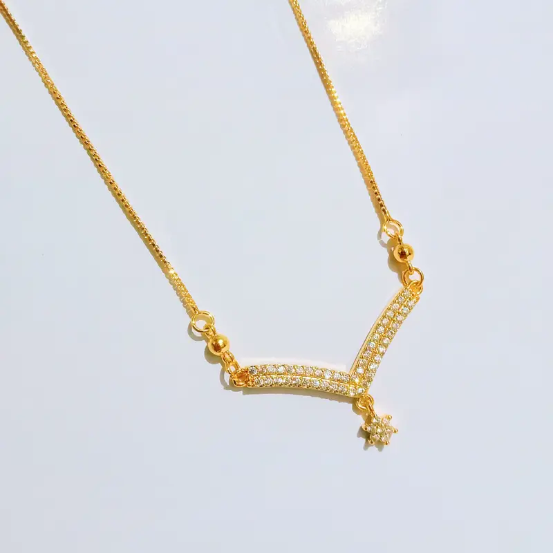 Kalung Koye Gold Permata Kalung Dewasa Model Kasual Anti Karat - Gambar 2