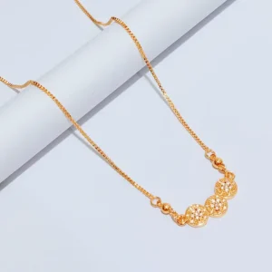 Kalung Koye Gold Permata Motif Bulat Kalung Lapis Emas Anti Karat