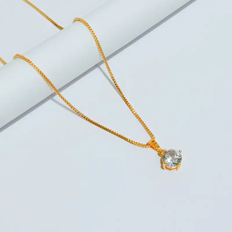 Kalung Gold Dewasa Model Simpel Permata Anti Karat - Gambar 2