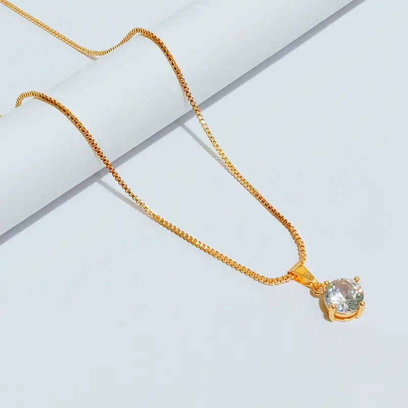 Kalung Gold Dewasa Model Simpel Permata Anti Karat - Gambar 4