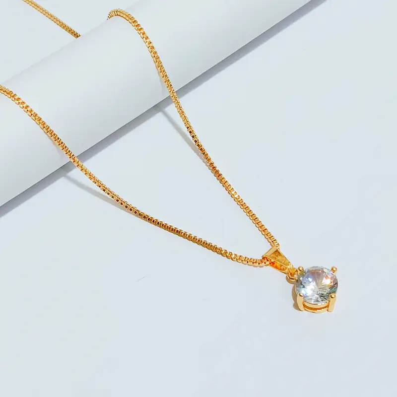 Kalung Gold Dewasa Model Simpel Permata Anti Karat - Gambar 5