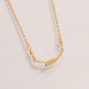 Kalung Koye Permata Zircon Model Elegan Kalung Lapis Emas Anti Karat