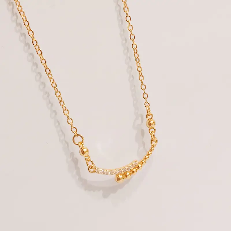 Kalung Koye Permata Zircon Model Elegan Kalung Lapis Emas Anti Karat - Gambar 2