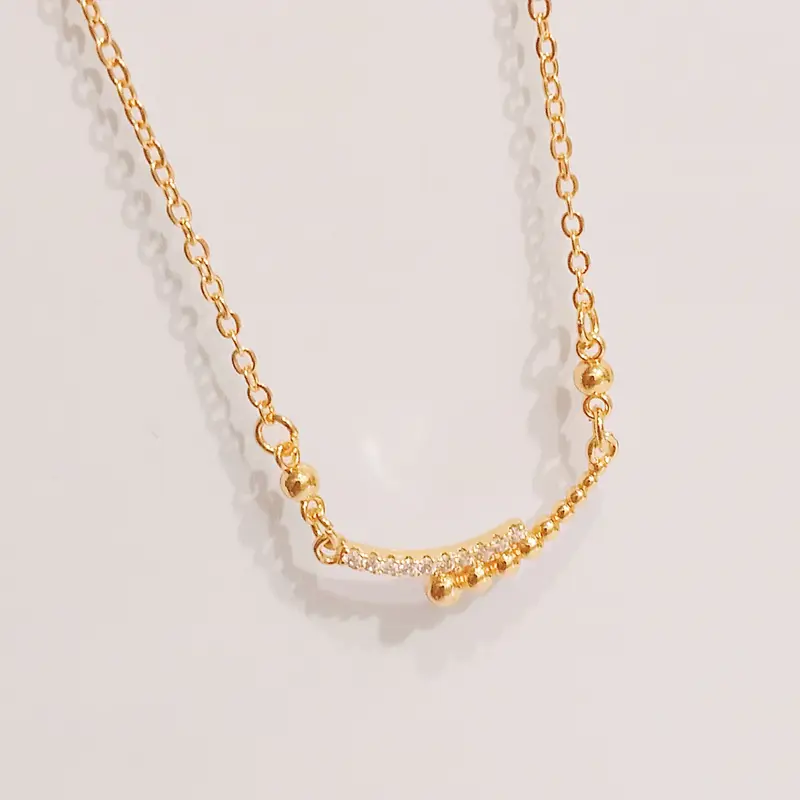 Kalung Koye Permata Zircon Model Elegan Kalung Lapis Emas Anti Karat - Gambar 4