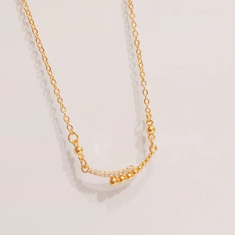 Kalung Koye Permata Zircon Model Elegan Kalung Lapis Emas Anti Karat - Gambar 5