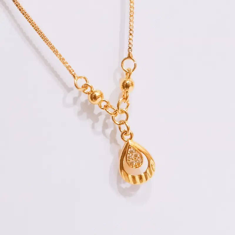 Kalung Koye Dewasa Simpel Premium Gold Kalung Permata Zircon Anti Karat - Gambar 2