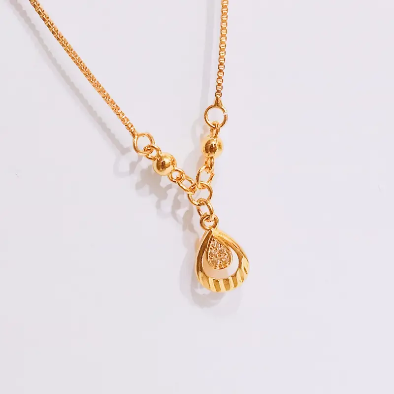 Kalung Koye Dewasa Simpel Premium Gold Kalung Permata Zircon Anti Karat - Gambar 4