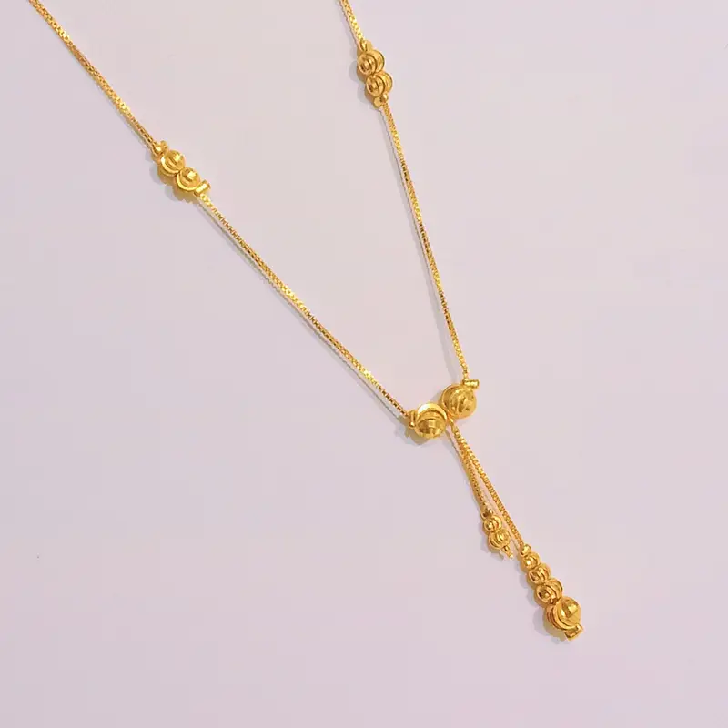 Kalung Koye Dewasa Jurai Bola Ukir Gold Anti Karat Kalung Lapis Emas Elegan - Gambar 5