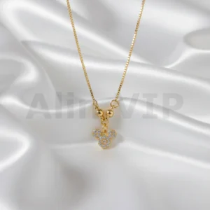 Kalung Anak Gold Rantai Italia Liontin Mickey Permata Alin VIP KLA014 realpict