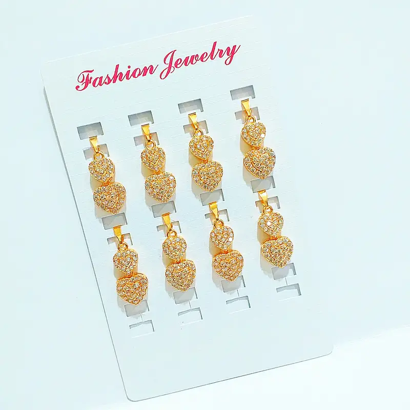 Liontin Love Permata Dewasa Lapis Emas - Gambar 3