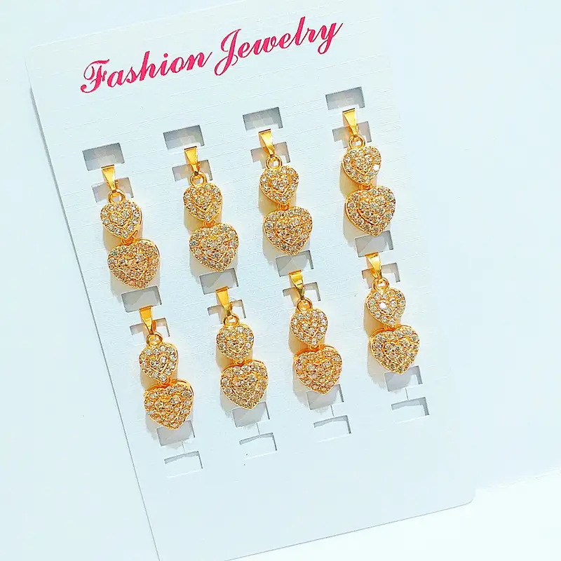 Liontin Love Permata Dewasa Lapis Emas - Gambar 4