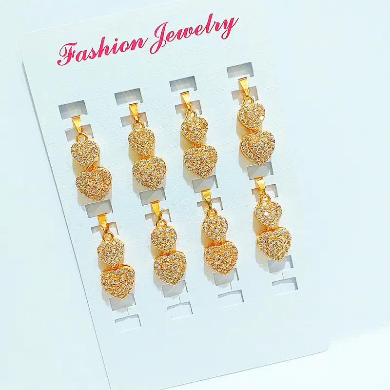 Liontin Love Permata Dewasa Lapis Emas - Gambar 5