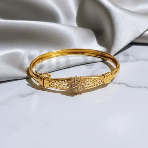 Gelang Bangle Gold Bunga Kerawang Permata Alin VIP GLB031 realpict