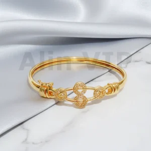 Gelang Bangle Gold Bunga Ring Permata Alin VIP GLB016 realpict