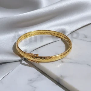 gelang bangle gold corak kotak klasik glb006 alin vip