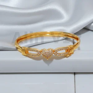 Gelang Bangle Gold Hati Permata Ornamen Alin VIP GLB014 realpict
