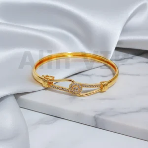 gelang bangle gold infinity bulat permata glb008 alin vip