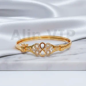 gelang bangle gold infinity double permata glb005 alin vip