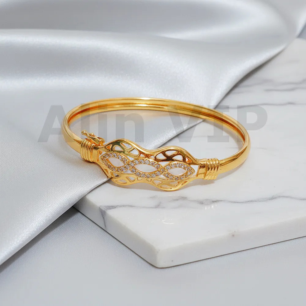 gelang bangle gold infinity kerawang permata glb002 alin vip
