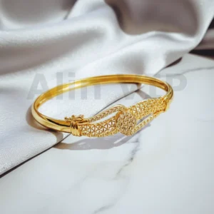 Gelang Bangle Gold Jaring Bulat Permata Alin VIP GLB042 realpict