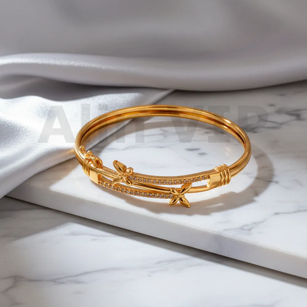 Gelang Bangle Gold Kupu Silang Permata Alin VIP GLB019 realpict