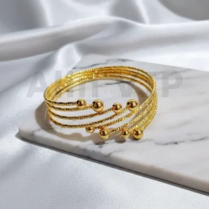 gelang bangle gold empat bola tekstur glb004 alin vip