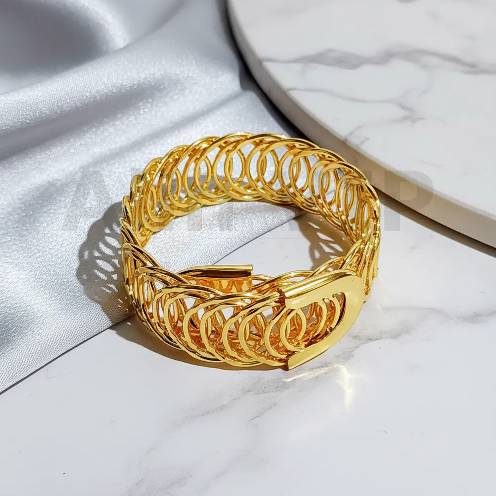 Gelang Bangle Gold Ring Anyam Besar Alin VIP GLB039 realpict
