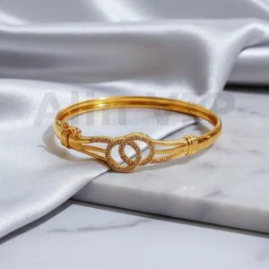 Gelang Bangle Gold Ring Double Permata Alin VIP GLB013 realpict