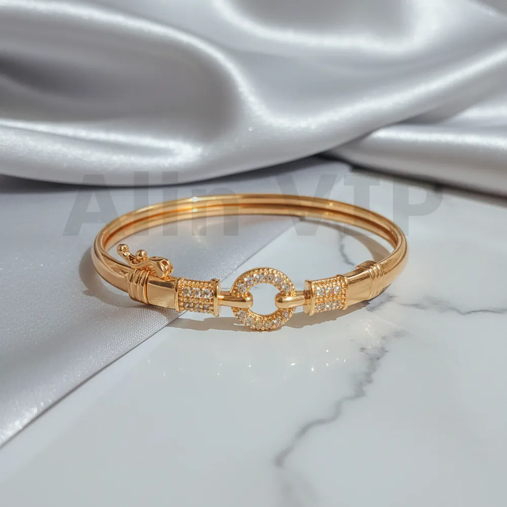 Gelang Bangle Gold Ring Tengah Permata Alin VIP GLB017 realpict