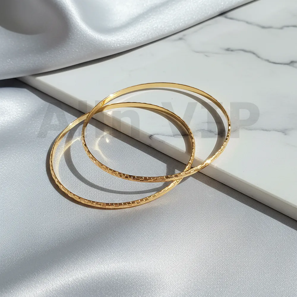 Gelang Bangle Gold Set Belah Ketupat Tipis Alin VIP GLB047 realpict
