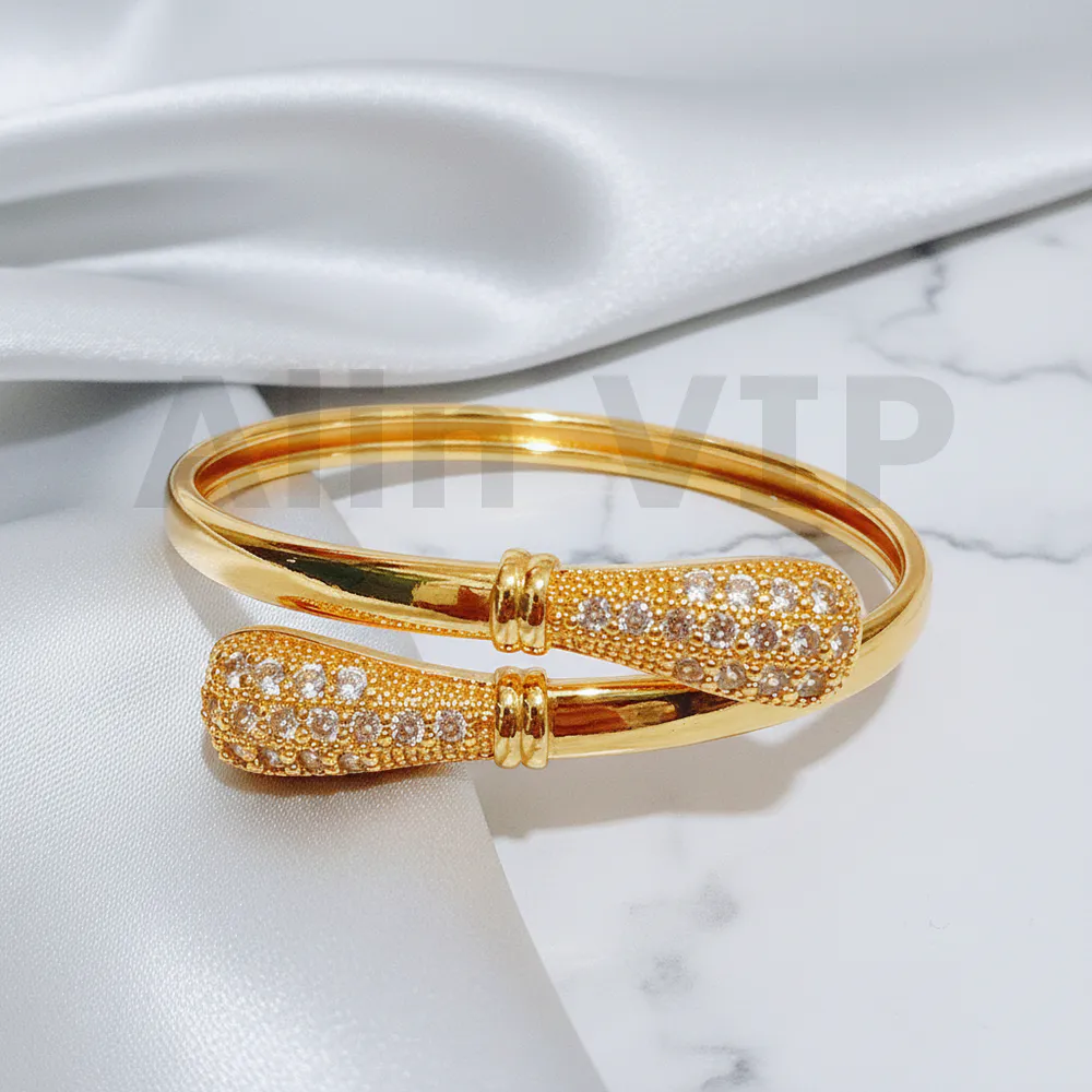 Gelang Bangle Gold Silang Tetes Permata Alin VIP GLB011 realpict