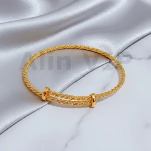 Gelang Bangle Gold Tali Rajut Klasik Alin VIP GLB033 realpict