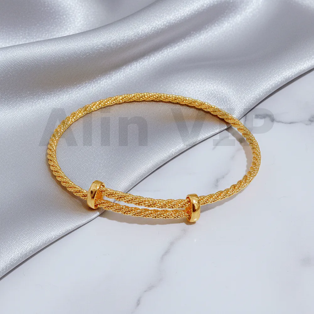 Gelang Bangle Gold Tali Rajut Klasik Alin VIP GLB033 realpict