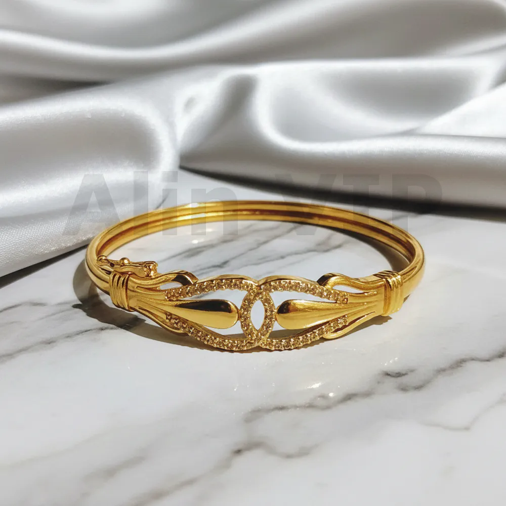 Gelang Bangle Gold Tetes Ganda Permata Alin VIP GLB029 realpict