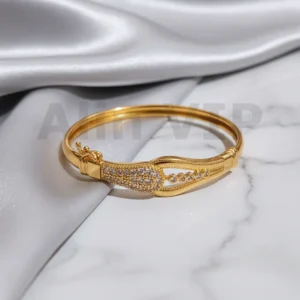 Gelang Bangle Gold Tetes Permata Kerawang Alin VIP GLB023 realpict